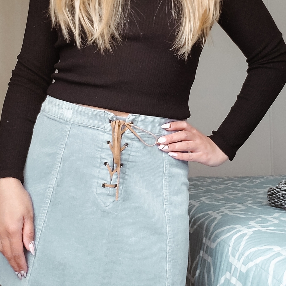 Midi skater jean skirt